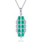 AAA Kagem sambischer Smaragd und Zirkon-Anhänger mit kette, 925 Silber rhodiniert ca. 1,81 ct