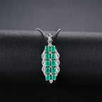 AAA Kagem sambischer Smaragd und Zirkon-Anhänger mit kette, 925 Silber rhodiniert ca. 1,81 ct