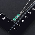 AAA Kagem sambischer Smaragd und Zirkon-Anhänger mit kette, 925 Silber rhodiniert ca. 1,36 ct
