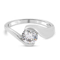 LUSTRO STELLA - feinster Zirkonia Bypass-Ring, 925 Silber platiniert (Größe 16.00)
