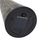 Kegelförmige, energiesparende Solarleuchte aus Eisen, Größe 9,5x9,5x40 cm, Schwarz
