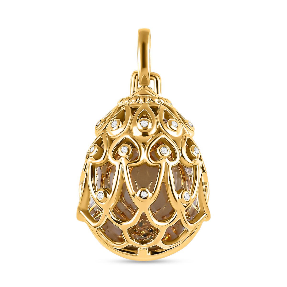 GP Spezial Kollektion - Prasiolith, Kanchanaburi blauer Saphir Anhänger, 925 Silber Gelbgold Vermeil ca. 15.27 ct