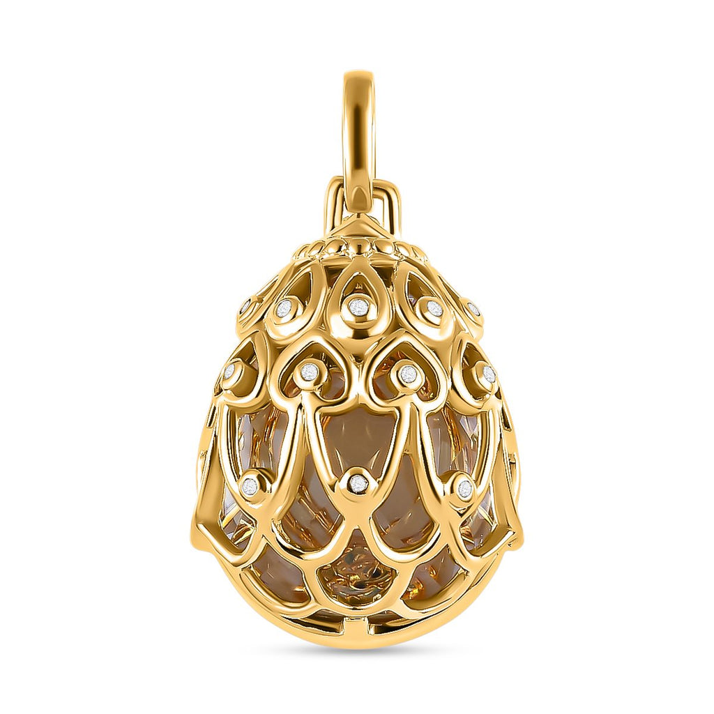GP Spezial Kollektion - Prasiolith, Kanchanaburi blauer Saphir Anhänger, 925 Silber Gelbgold Vermeil ca. 15.27 ct