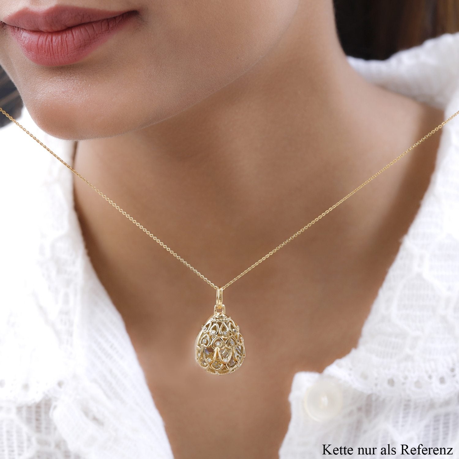 GP Spezial Kollektion - Prasiolith, Kanchanaburi blauer Saphir Anhänger, 925 Silber Gelbgold Vermeil ca. 15.27 ct