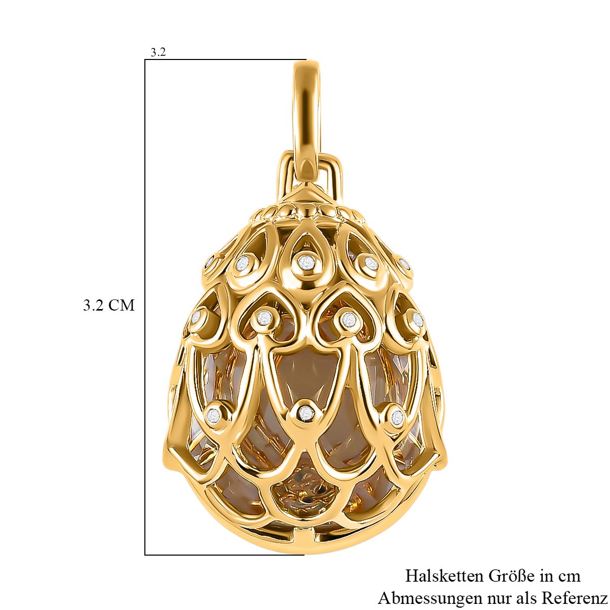 GP Spezial Kollektion - Prasiolith, Kanchanaburi blauer Saphir Anhänger, 925 Silber Gelbgold Vermeil ca. 15.27 ct