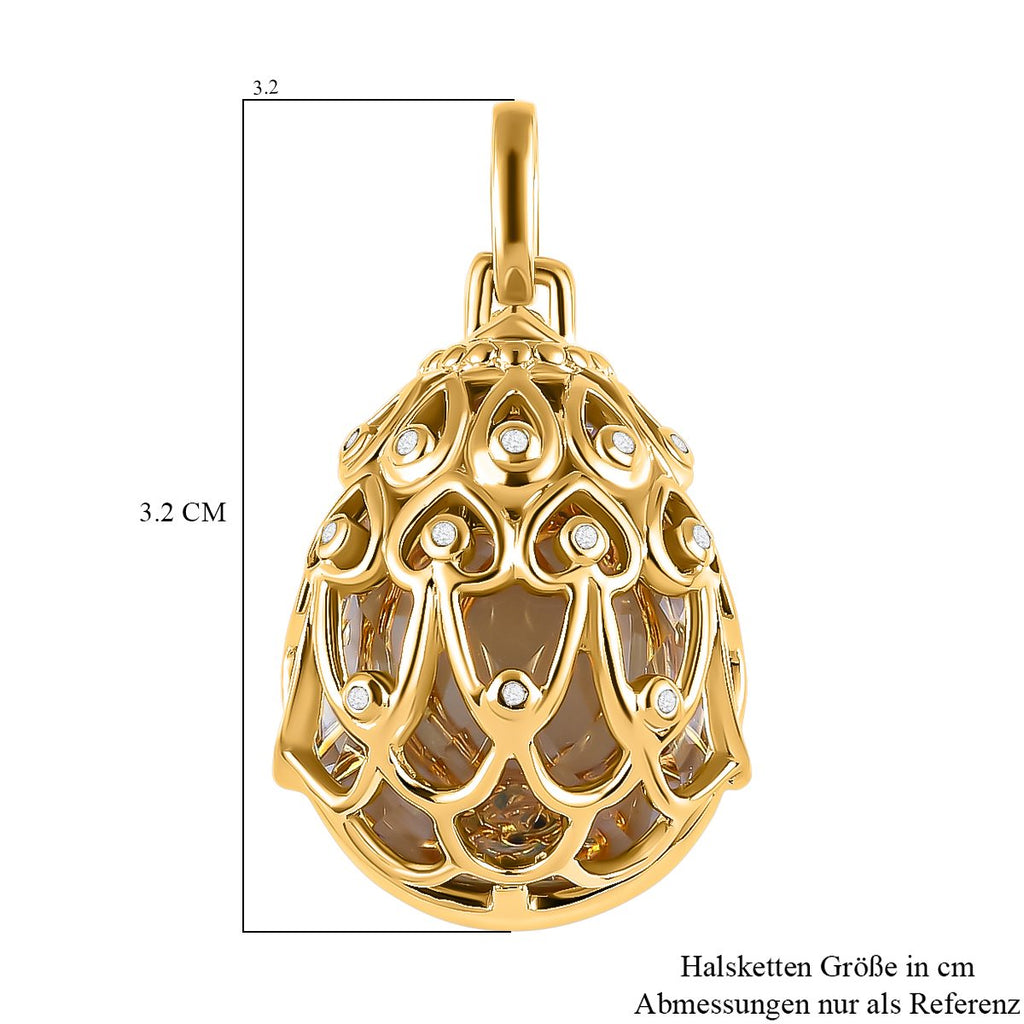 GP Spezial Kollektion - Prasiolith, Kanchanaburi blauer Saphir Anhänger, 925 Silber Gelbgold Vermeil ca. 15.27 ct