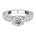 Moissanit Ring mit Schild Schliff, 925 Silber rhodiniert (Größe 20.00) ca. 1.92 ct