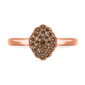 Natürlicher Champagner Diamant Ring, 925 Silber Roségold Vermeil, (Größe 21.00) ca. 0.50 ct