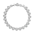 Weißes Zirkonia-Herz-Armband, 19 cm - 10 ct.