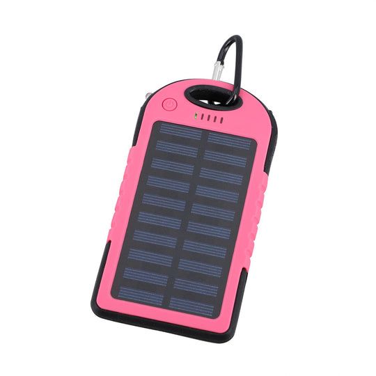 HOMESMART - Solarpowerbank mit 5000 mAh, tragbar, 15x7.5cm, 145g, lila