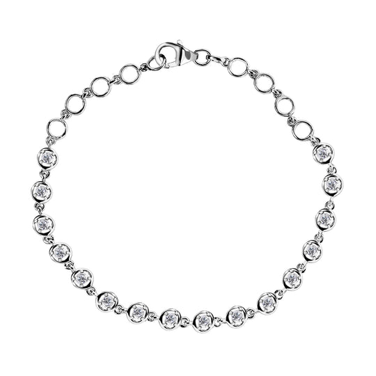 Moissanit Armband, 19cm, 925 Silber Gelbgold Vermeil - 1,14 ct.