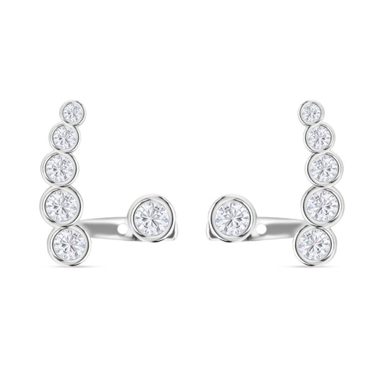 LUSTRO STELLA - Weiße Zirkonia Ohrringe, 925 Silber vergoldet ca. 2.50 ct