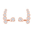 LUSTRO STELLA - weiße Zirkonia Ohrringe, 925 Silber rosévergoldet ca. 2.50 ct