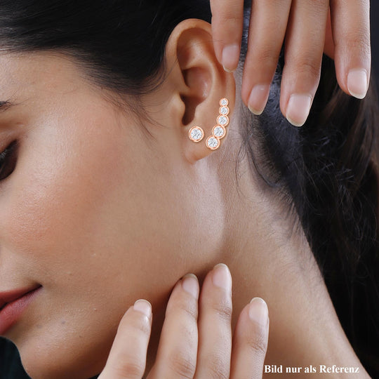 LUSTRO STELLA - Weiße Zirkonia Ohrringe, 925 Silber vergoldet ca. 2.50 ct