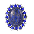 Lapislazuli, Blauer Kristall Ring, 316L Edelstahl, (Größe 16.00), ca. 5.00 ct