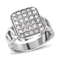 Weißer Kristall Ring Reiner Edelstahl (Größe 16.00)