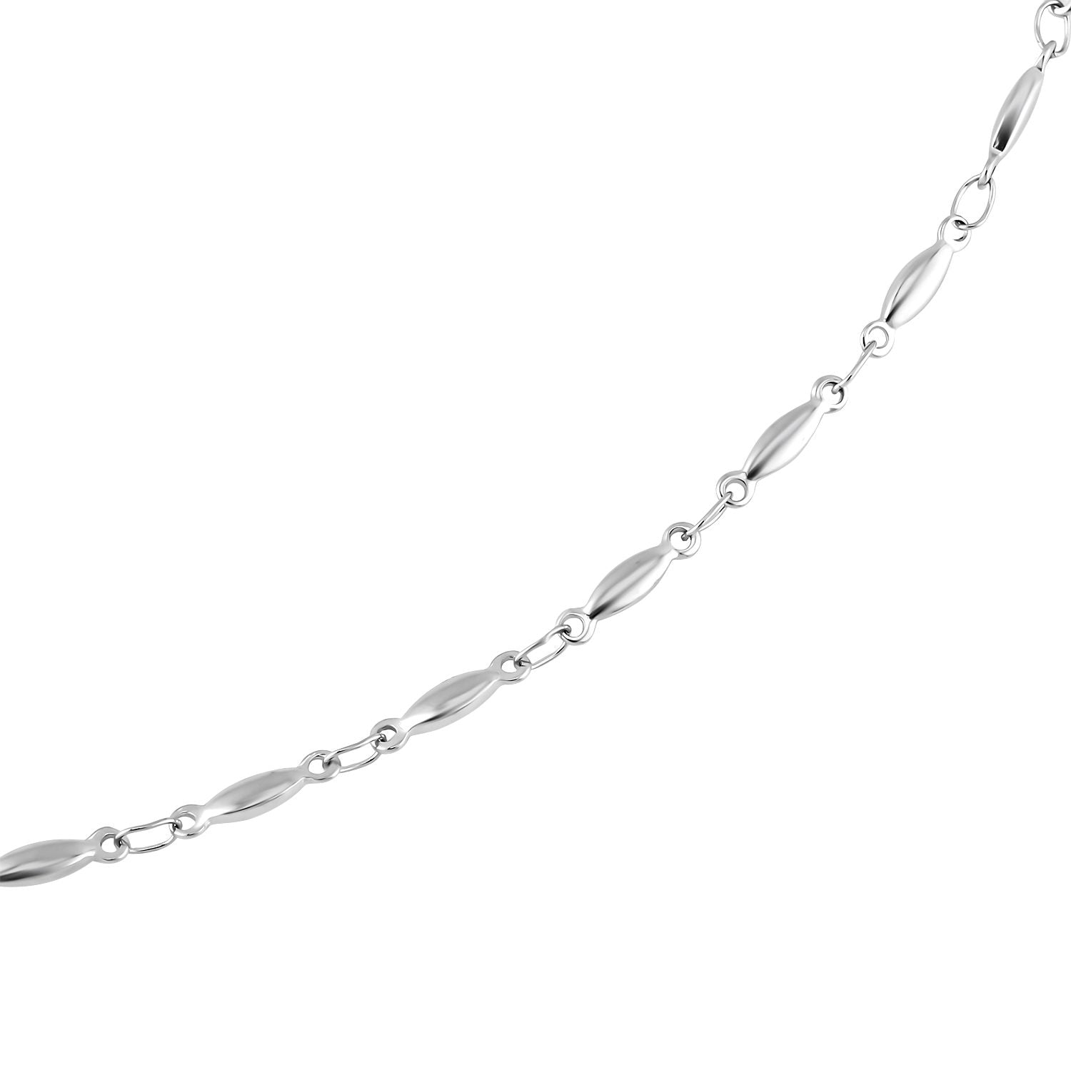Halskette, ca. 50 cm, Edelstahl ca. 8,50g, silberfarben