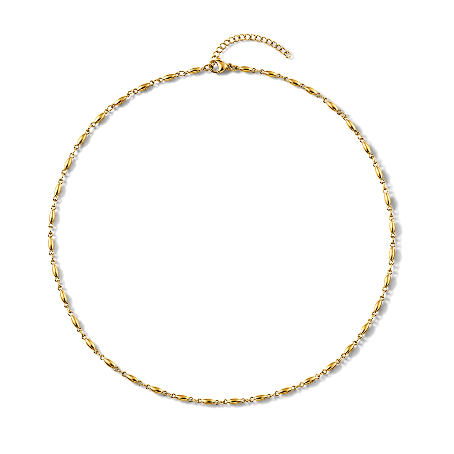 Feine Spindel-Gliederkette, ca. 50 cm, Edelstahl, ca. 8,50g, goldfarben