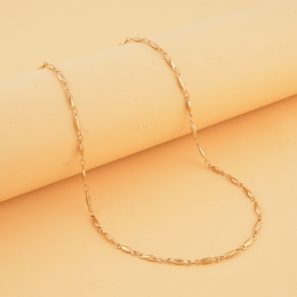 Feine Spindel-Gliederkette, ca. 50 cm, Edelstahl, ca. 8,50g, goldfarben