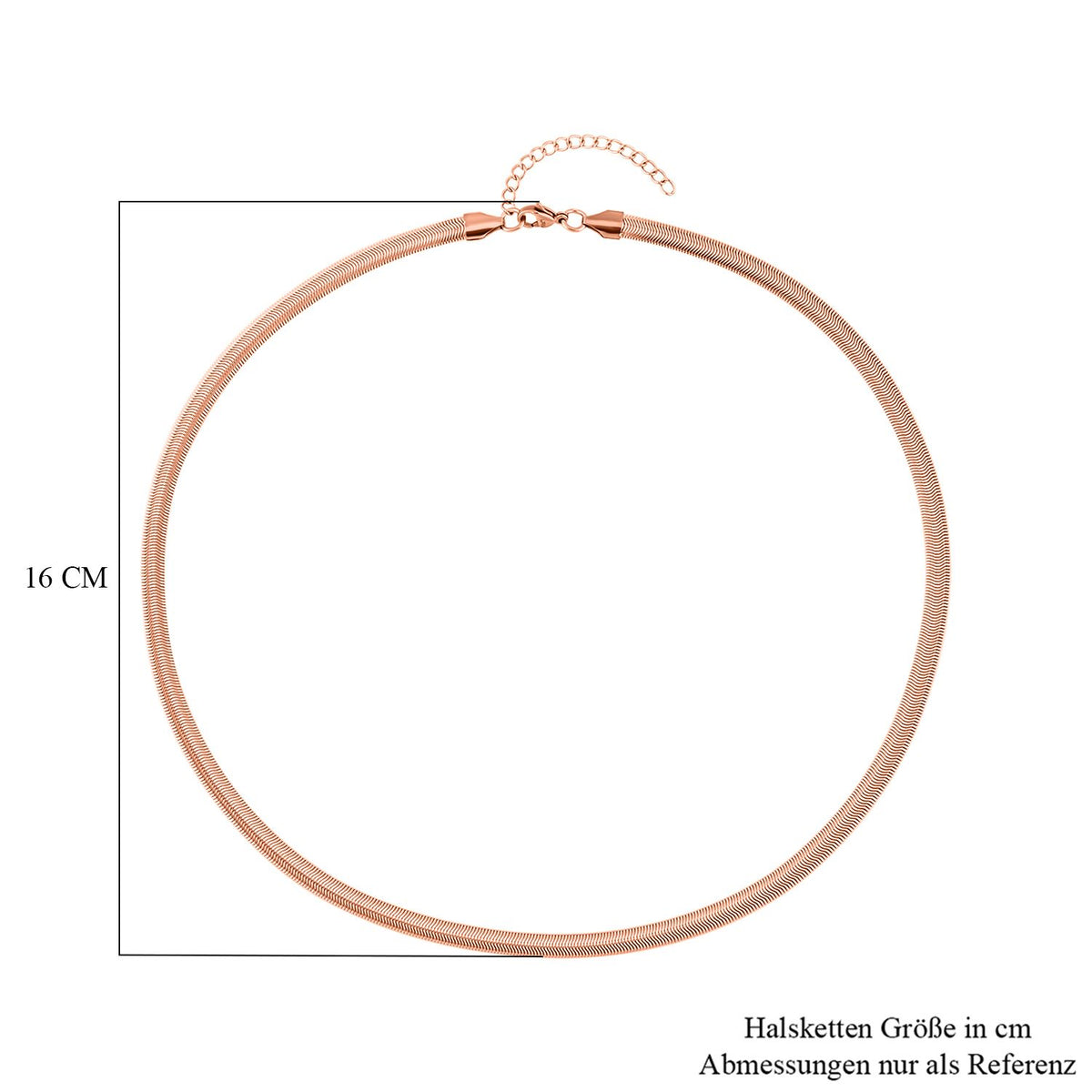 Schlangen Halskette, ca. 50 cm, Edelstahl, ca. 15,00g, roséfarben