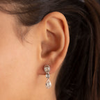 Handgearbeitete, natürliche Polki Diamant Ohrringe, 925 Silber platiniert ca. 0.50 ct