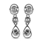 Handgearbeitete, natürliche Polki Diamant Ohrringe, 925 Silber platiniert ca. 0.50 ct