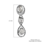 Handgearbeitete, natürliche Polki Diamant Ohrringe, 925 Silber platiniert ca. 0.50 ct