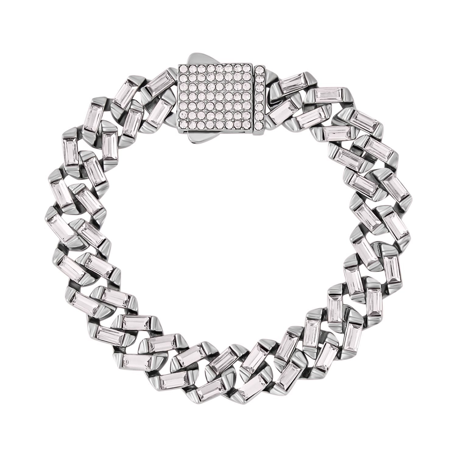 Designer Weißes Kristall-Armband, ca. 19 cm