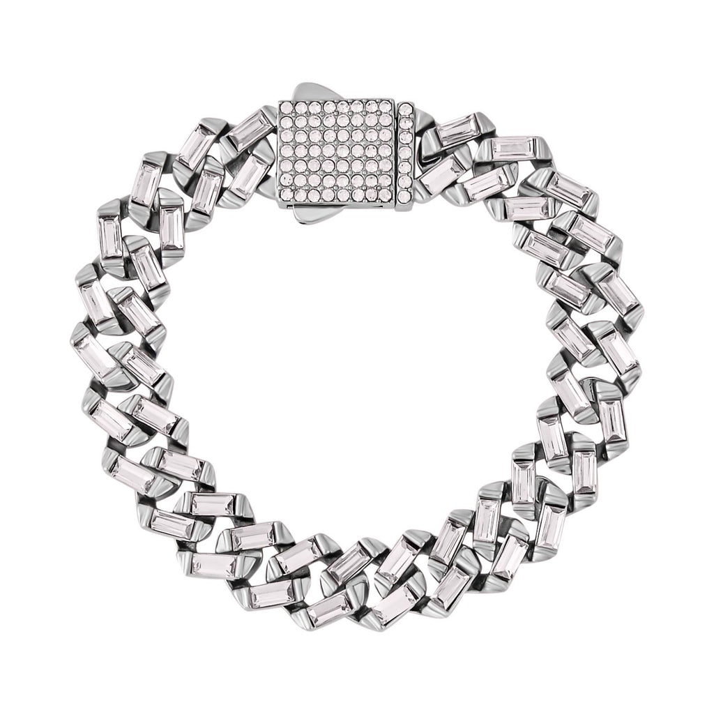 Designer Weißes Kristall-Armband, ca. 19 cm