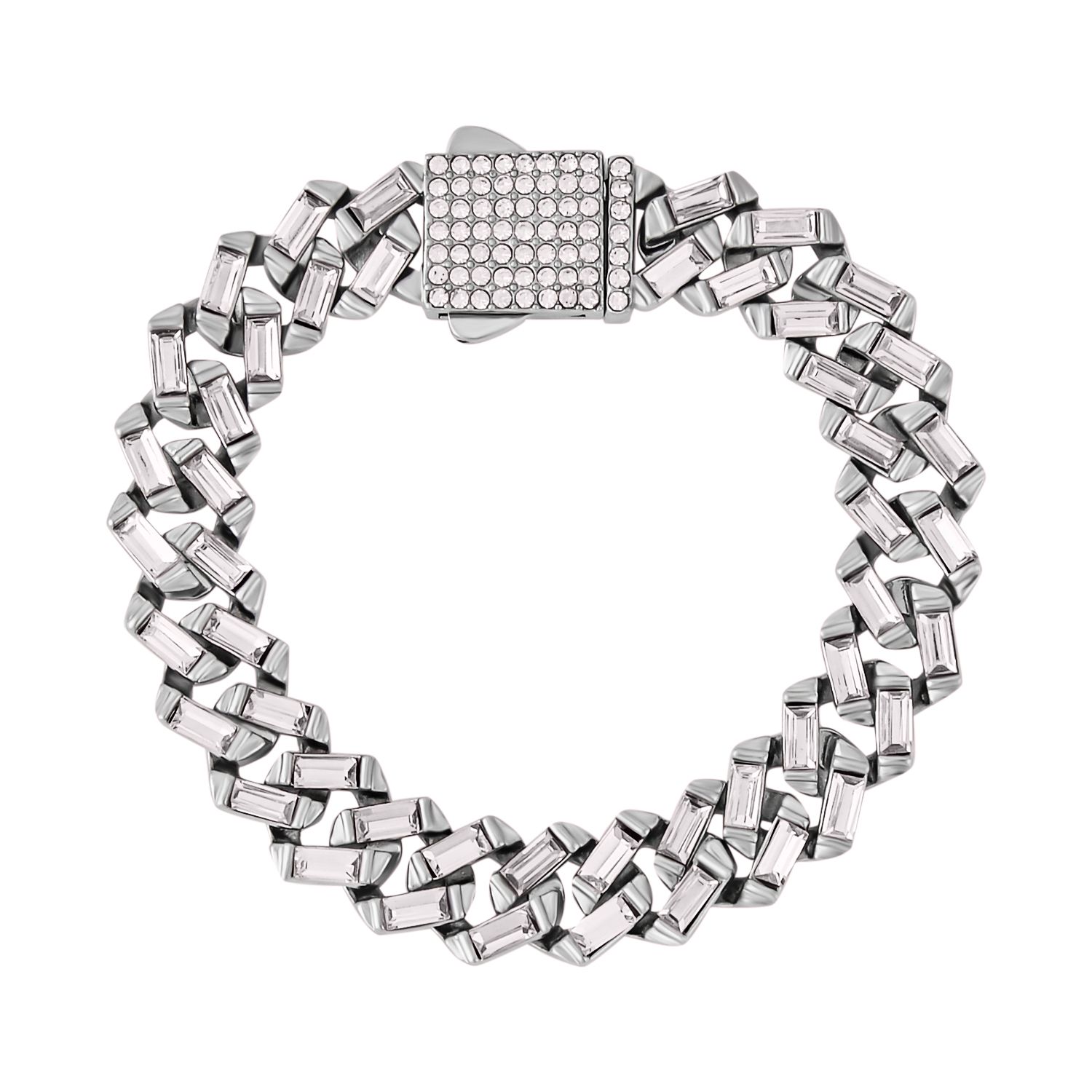Designer Weißes Kristall-Armband, ca. 19 cm