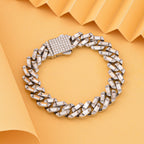 Designer Weißes Kristall-Armband, ca. 19 cm