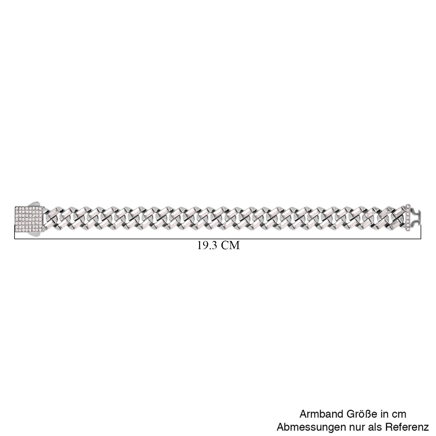 Designer Weißes Kristall-Armband, ca. 19 cm
