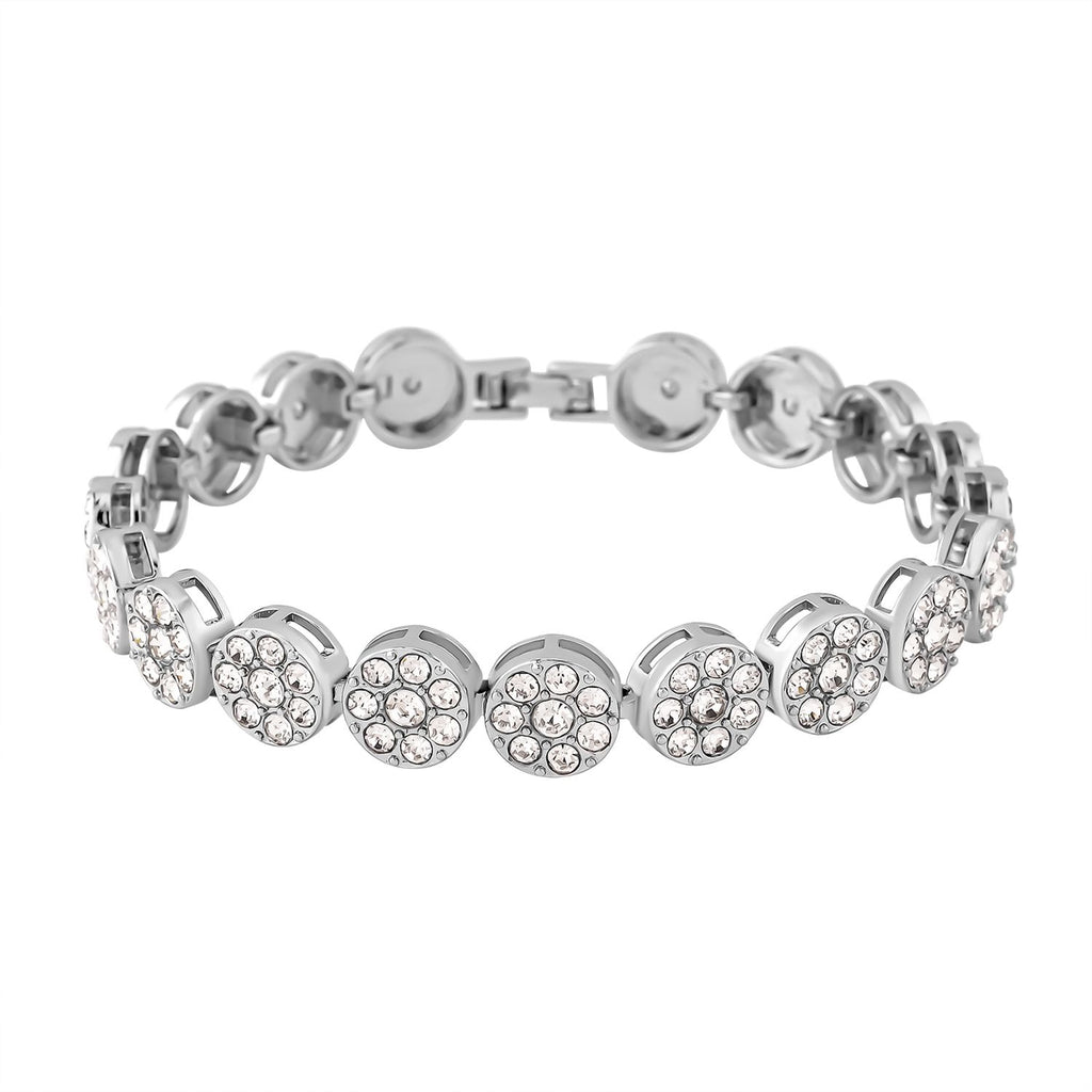 Weißes Kristall-Armband ca. 19 cm