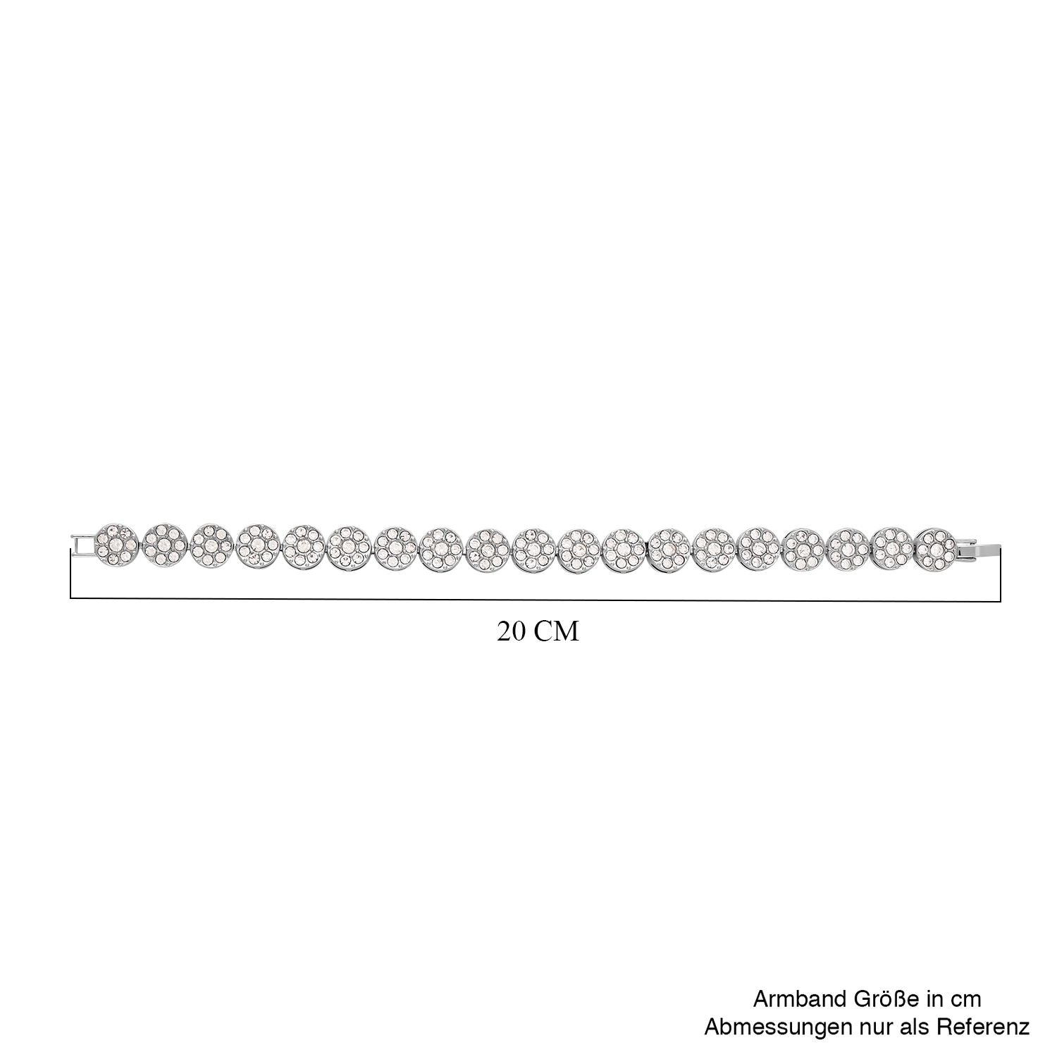 Weißes Kristall-Armband ca. 19 cm