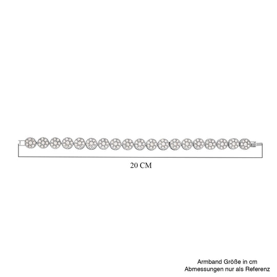 Weißes Kristall-Armband ca. 19 cm