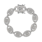 Weißes Kristall-Armband, ca. 19 cm