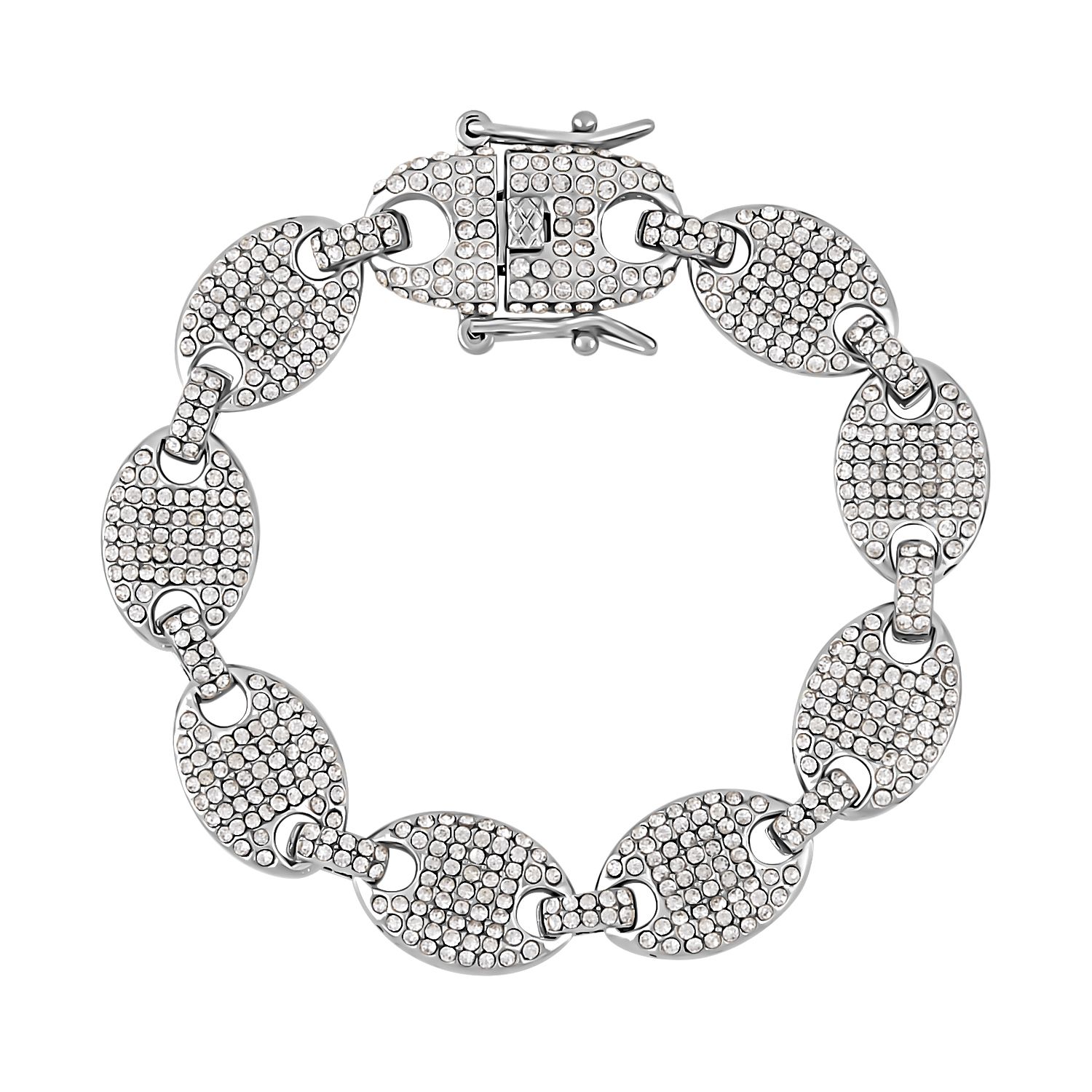 Weißes Kristall-Armband, ca. 19 cm
