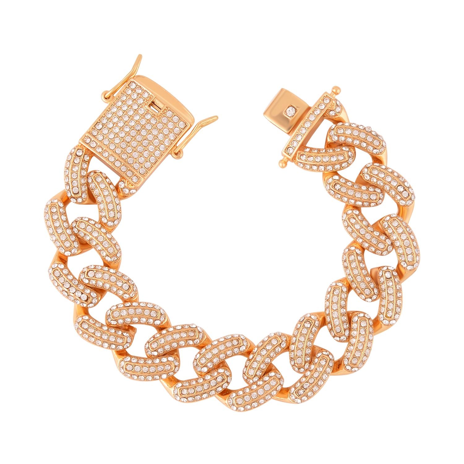 Weißes Kristall-Armband ca. 19 cm  Std Gelb
