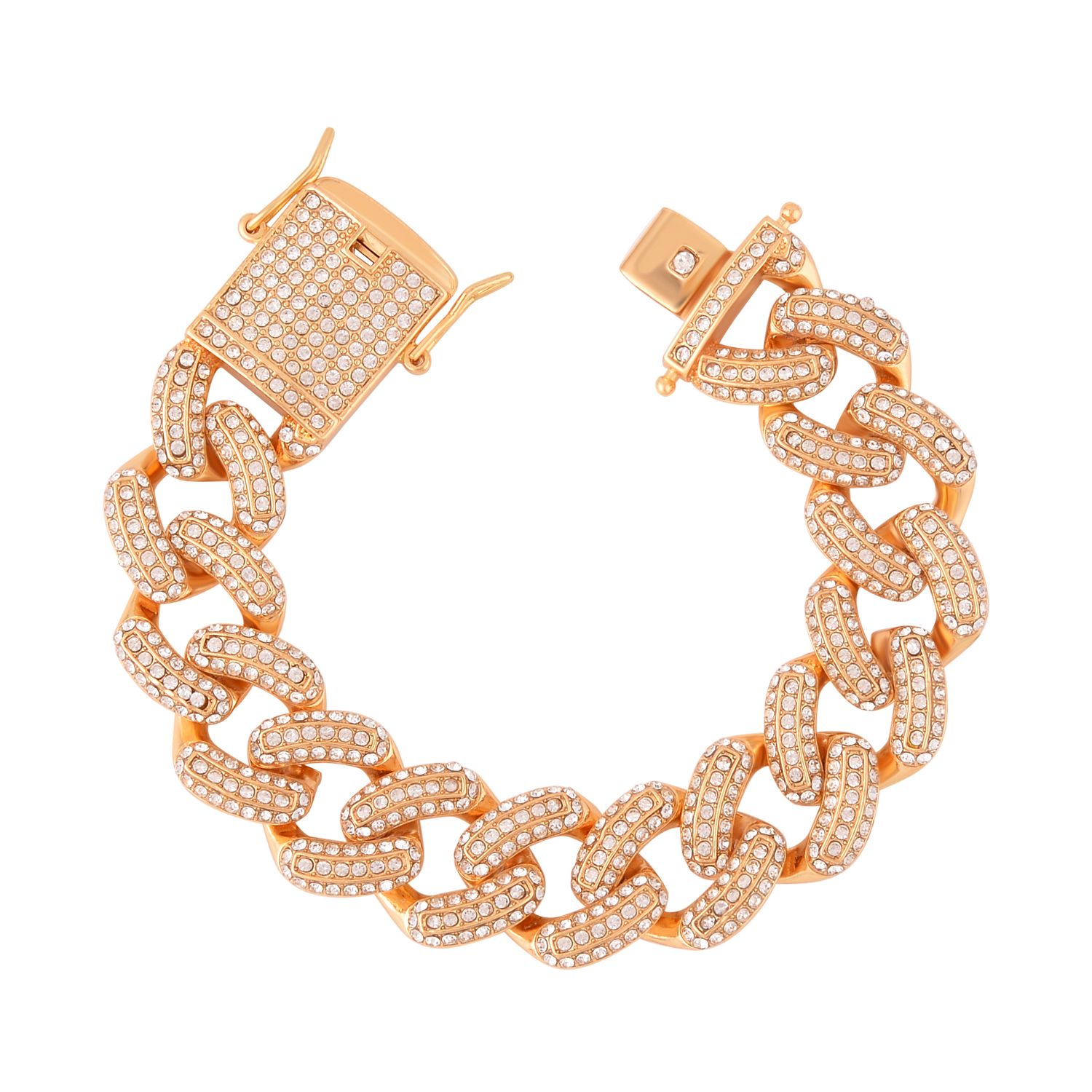 Weißes Kristall-Armband ca. 19 cm  Std Gelb