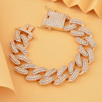 Weißes Kristall-Armband ca. 19 cm  Std Gelb