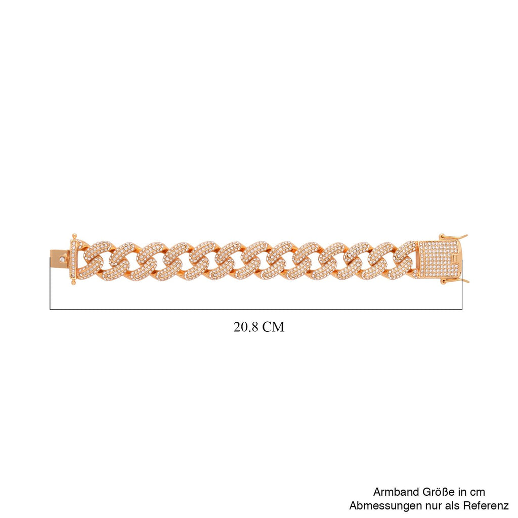 Weißes Kristall-Armband ca. 19 cm  Std Gelb