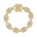 Weißes Kristall-Armband, ca. 19 cm, goldfarben
