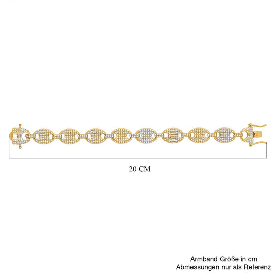 Weißes Kristall-Armband, ca. 19 cm, goldfarben