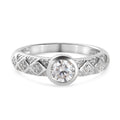 88 Facetten Moissanit Ring 925 Silber platiniert (Größe 18.00) ca. 0,57 ct