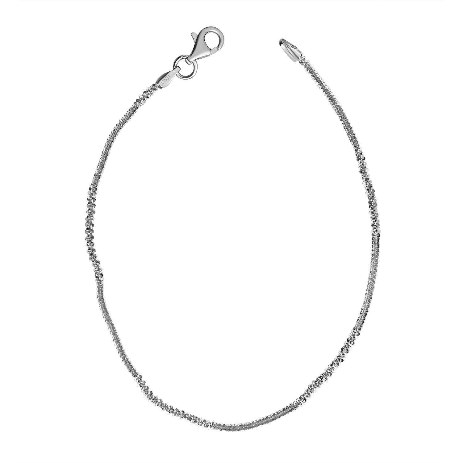 Italianisches alternierendes Margarita-Armband, ca. 19 cm, 925 Silber