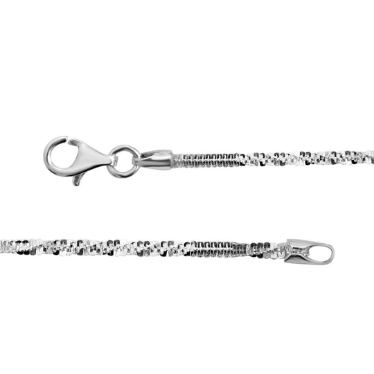 Italianische alternierende Margarita-Kette, ca. 50 cm, 925 Silber ca. 4,13g