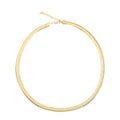 Chunky Choker flache Fischgrätenkette in vergoldetem Silber