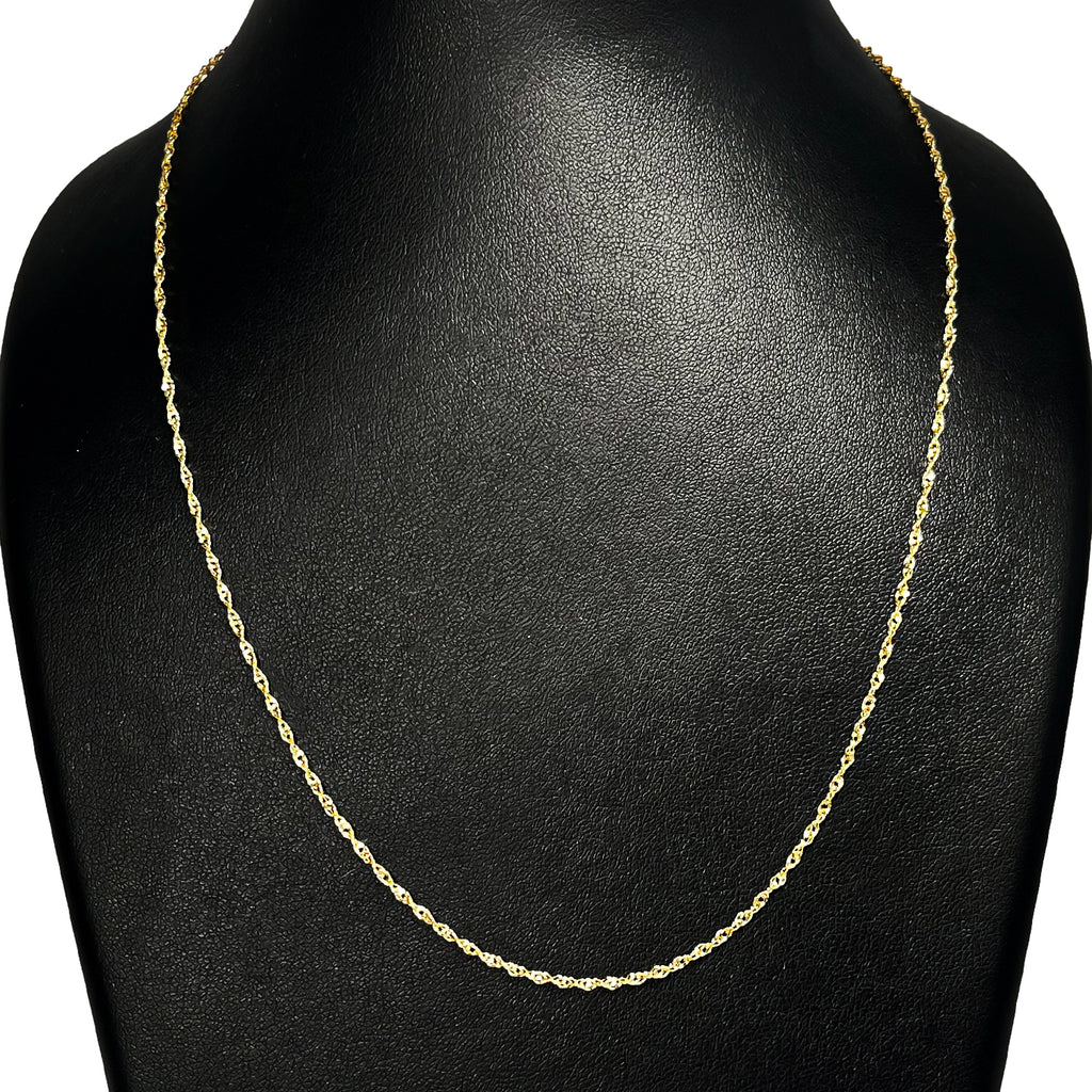 Italienische Singapur-Kette, ca. 50 cm, 925 Silber vergoldet