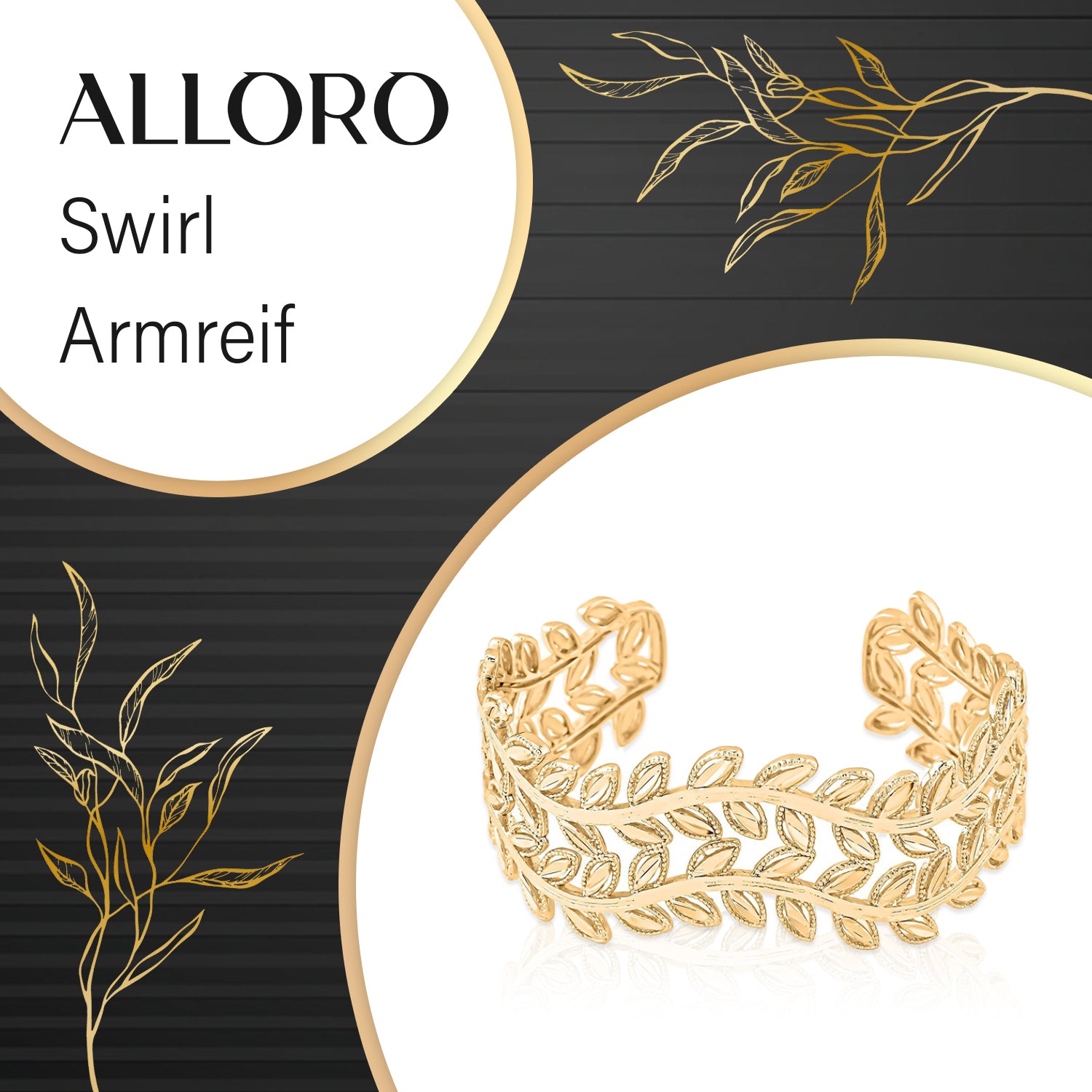 Flexibles Armreif, ca. 16.5-19.0 cm, goldfarben
