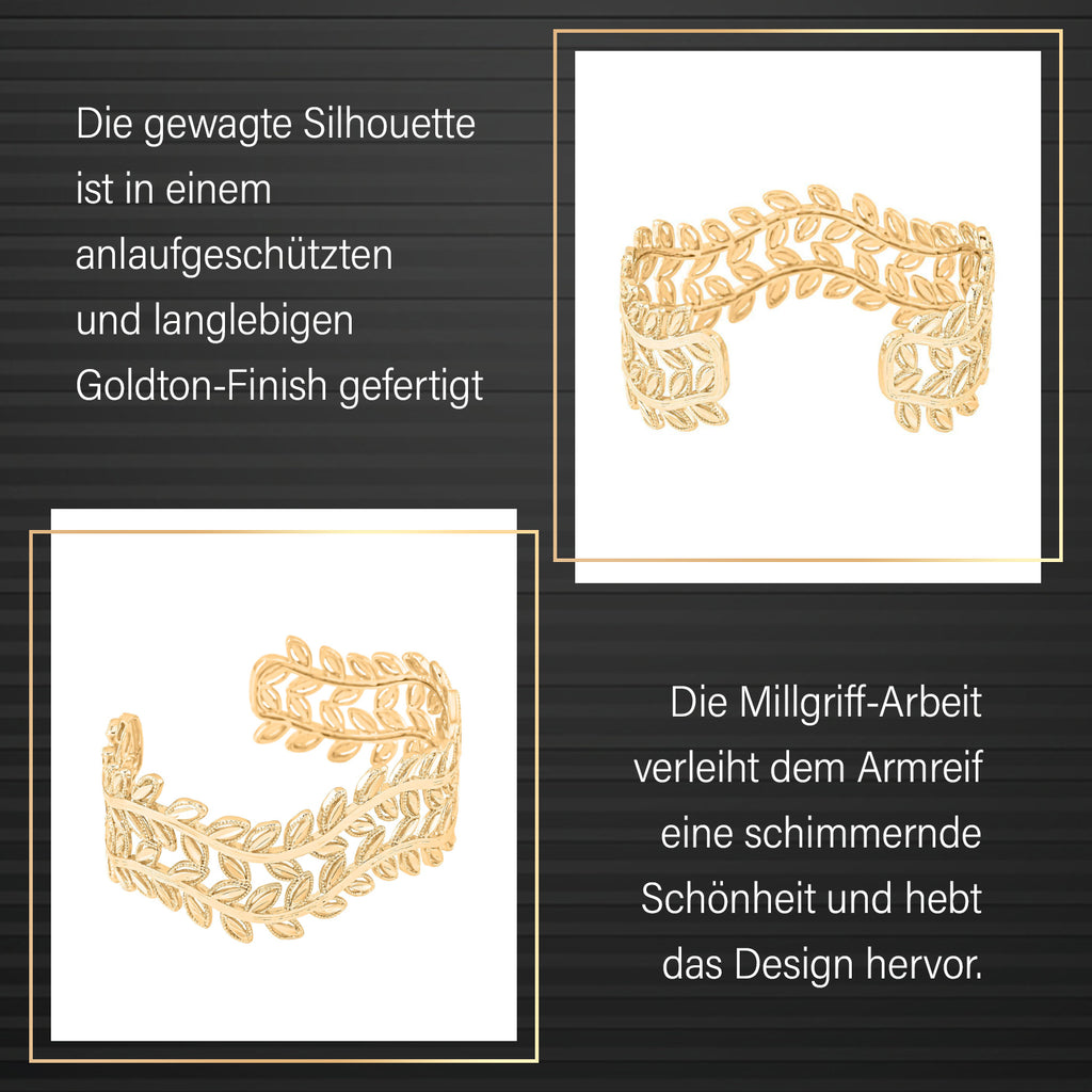 Flexibles Armreif, ca. 16.5-19.0 cm, goldfarben